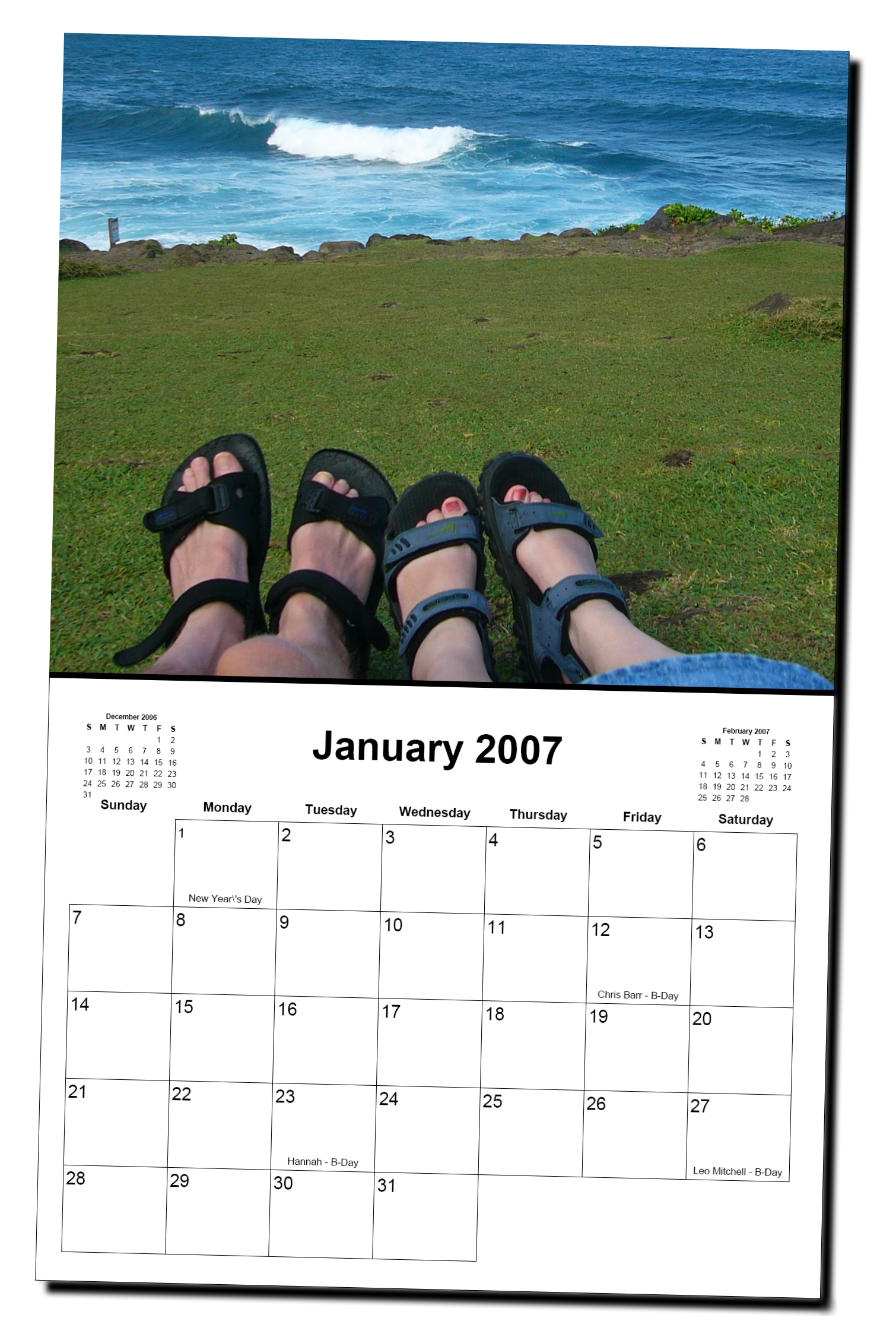 custom photo calendar